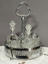 Vintage Silver Plated Queen Anne Style Cruet Set - Made in England picture