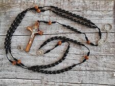 Franciscan Crown Rosary Decade  cross Olive Wood Beads Habit BELT HABIT ROSARy picture