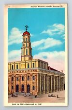 Nauvoo IL-Illinois, Nauvoo Mormon Temple, Antique Vintage Souvenir Postcard picture
