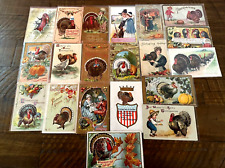 Big Lot of 20 Vintage ~Thanksgiving Postcards~Turkeys~Pilgrims~Patriotic~h730 picture