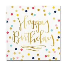 Foil Beverage Napkins Happy Birthday Size 9.75in Sq Pack of 12 picture