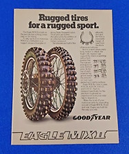 1976 GOODYEAR EAGLE MOTORCYCLE M/X II TIRE ORIGINAL PRINT AD SHIPS FREE LOT C-10 picture