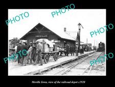 OLD 6 X 4 HISTORIC PHOTO OF MOVILLE IOWA THE RAILROAD DEPOT STATION c1920 picture