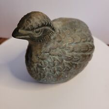Vintage Brass Quail Partridge Figurine Detailed Feathers 5