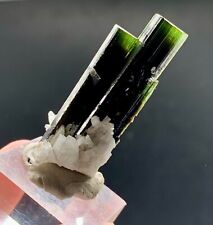 15 Gram Terminated Twin Green Cap Tourmaline Crystal Combine Albite @ Pakistan. picture