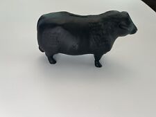 Vintage  Aluminum Black Angus Bull Bank Dated 1954 picture