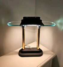 Vintage Postmodern Bankers Desk Lamp Sonneman George Kovacs Style Brass Glass picture