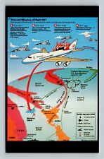 Diagram The Last Moments Korean Air Liner Flight 007, Vintage Postcard picture