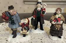 Mervyn’s Village Square 1994 Christmas Collection Man Woman Child Gifts Lot Of 3 picture