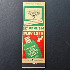 Vintage Matchcover Mennen Spray Deodorant for Men Play Safe picture
