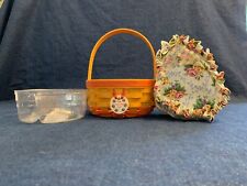 Longaberger 1998 Mother's Day Rings & Things Basket With Protector Liner &Tie On picture