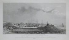 Original Antique Engraving SACKET'S HARBOR 1815 Sailing Ships Forts Lake Ontario picture