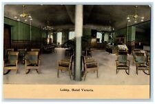 Kansas City Missouri MO Postcard Hotel Victoria Lobby Interior c1910's Vintage picture