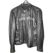 Harley Davidson Mens Rushmore Leather Jacket XL Black 97188 Reflective Skull picture