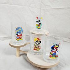 2000 Walt Disney World McDonald's Mickey Mouse Square Glasses Set of 4 Vintage picture