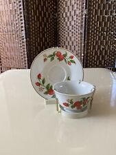 TELEFLORA Vintage Strawberry Teacup & Saucer With Display Stand  picture