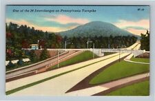 Turnpike PA, One 24 Interchanges, Pennsylvania Vintage Postcard picture