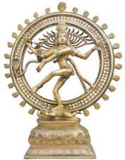 Brass Lord Shiva Dancing Nataraja Statue Handcrafted Figurine Hindu Deity 23 In picture