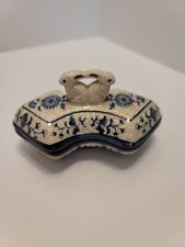 Vintage Tajahashi Crackle Pottery Bunnies Rabbit Lidded Trinket Box  picture