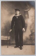 SMS Bremen RPPC Sailor Studio Portrait WWI German Imperial Navy Sank 1915 V* picture