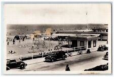 c1940's Beach And Playground Scene Deauville Normandy France RPPC Photo Postcard picture