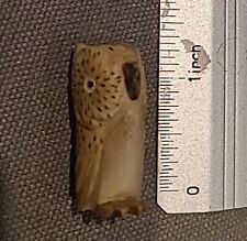 Antique Carved Scrimshaw Owl Figure picture