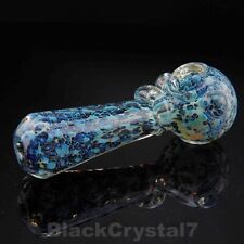 5 inch Handmade Thick Heavy Frit Midnight Blue Tobacco Smoking Bowl Glass Pipes picture
