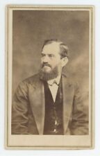 Antique CDV Circa 1860s Older Man With Beard Wearing Suit Kilgore Belfast, ME picture