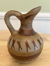 Vintage Art Pottery Vase Jug Pitcher Mexico Small Hand Painted picture