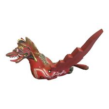 Vintage Wood Flying Dragon Hand Carved Hand Painted Mystical Magical Folk Art picture