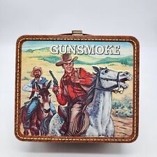 Vintage 1973 Gunsmoke Western Aladdin Metal Lunch Box & Thermos Good Condition picture