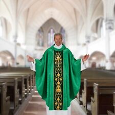 Corpus Christi Green Chasuble With Matching Stole Vestment for Church 51 In picture