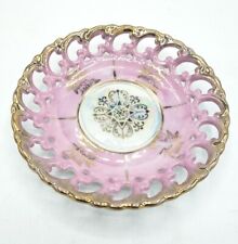 Vtg Royal Sealy China Saucer Only - Pink Gilded Gold & Opalescent Pearlescent picture