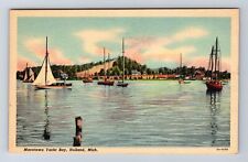 Holland MI-Michigan, Macatawa Yacht Bay, Sailboats, Antique Vintage Postcard picture