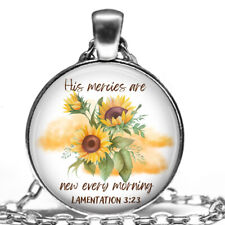Lamentation 3:23 His Mercies Are New Bible Verse Religious Gift Necklace picture