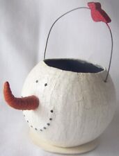 Snow-Man container with wire handle-so darn cute-see pictures picture