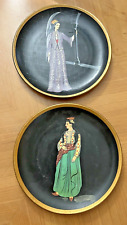 Vintage Ceramic Clay Medieval Times Painted Women (Wall Decor) Set of 2 picture