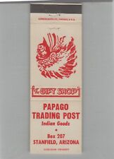 Matchbook Cover Papago Trading Post Indian Goods Stanfield, AZ picture