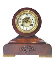 Antique Working Waterbury Wind Up Mantle Chime Clock Open Escapement with Key picture