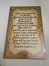 Vintage Abbey Press Beginning Of A New Day Prayer Wood Wall Plaque picture