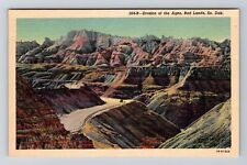 Badlands SD-South Dakota, Erosion of the Ages, Badlands, Vintage Postcard picture