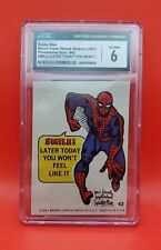 Marvel Super Heroes Sticker #42 Spider-Man 1967 Philadelphia Gum Card CGC 6 picture