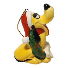 Walt Disney Pluto Christmas Figure Ornament Porcelain 2.5