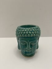 BUDDHA HEAD CANDLE/TEALIGHT HOLDER TEALISH COLOR picture