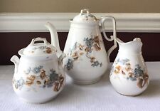Antique C.T. Altwasser Porcelain Teapot, Sugar Bowl & Creamer (5-piece), Germany picture