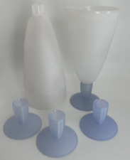 Tupperware Ice Cream Parfait Cups 500 ML Set of 4 BLUE #4094 #4125 VTG NOS picture