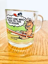 McDonald’s 1980 Glass Garfield Coffee Mug I’m Not One Who Rises To The Occasion picture