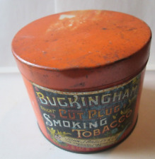 OLD Buckingham Bright Cut Plug Smoking Tobacco Tin John J. Bagley & Co. ANTIQUE picture