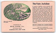 c1920 SCHENECTADY NY BECK PAPER THE VAIN JACKDAW ADVERTISING INK BLOTTER Z1459 picture