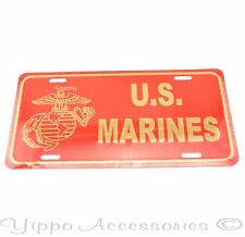 U.S. Marines USMC Red/Green Licensed Aluminum Metal License Plate Tag picture